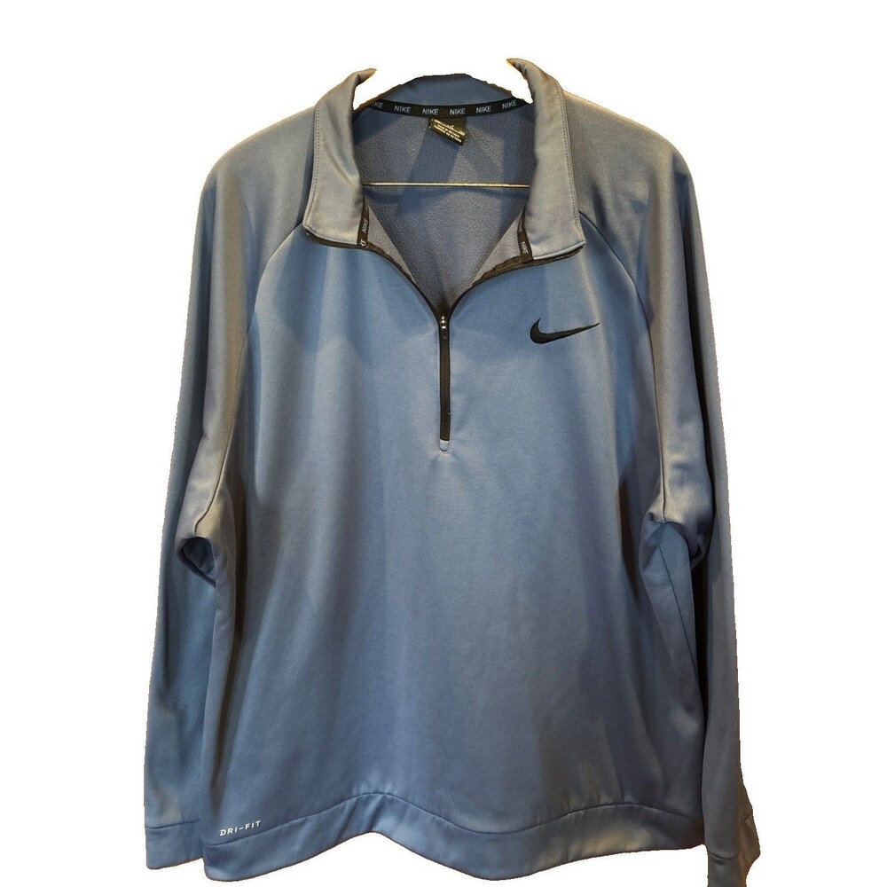 Nike Men’s 2X Dri-Fit Half-Zip Jacket Athletic Wear Running Gym Athleisure Blue